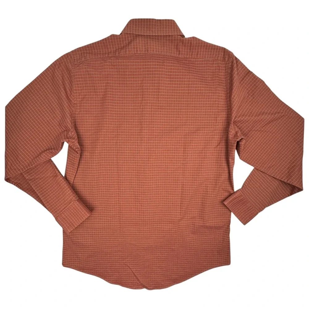 BANANA REPUBLIC Men's Large Stretch Classic Button Down Shirt Rust Red‎ Casual